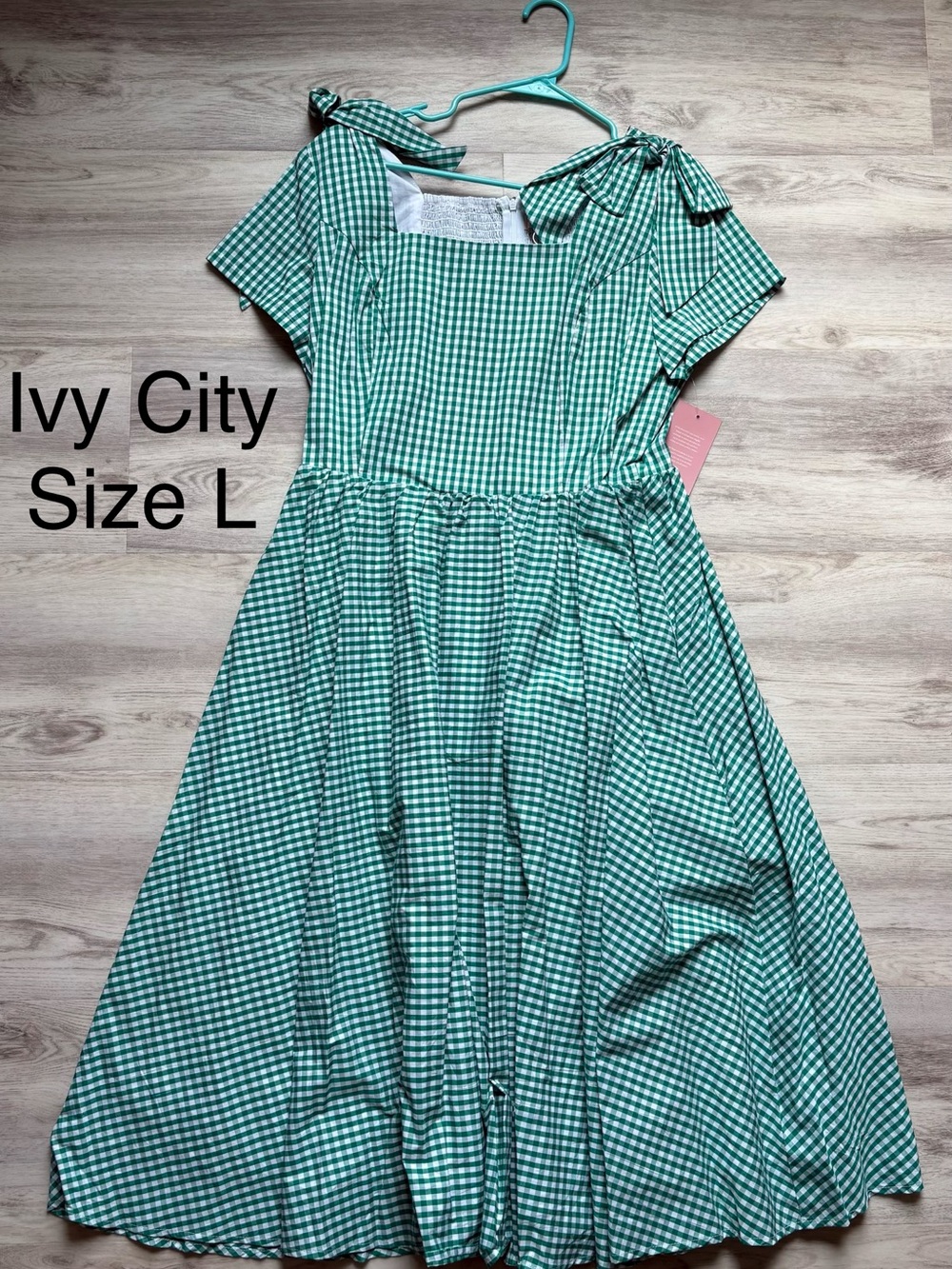 Green Gingham Dress - Size L